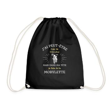 dans ma tete mobylette humour mobeur motobecane - Sac de sport léger - noir - Devant
