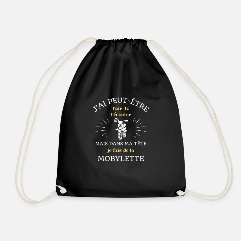 dans ma tete mobylette humour mobeur motobecane - Sac de sport léger - noir
