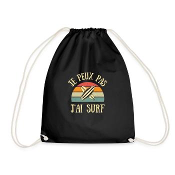 je peux pas j'ai surf homme humour surfeur vintage - Sac de sport léger - noir - Devant