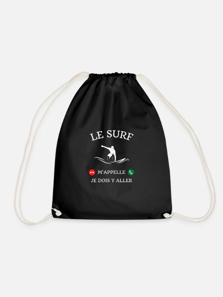 le surf m'appelle humour surfer cadeau surfeur - Sac de sport léger - noir