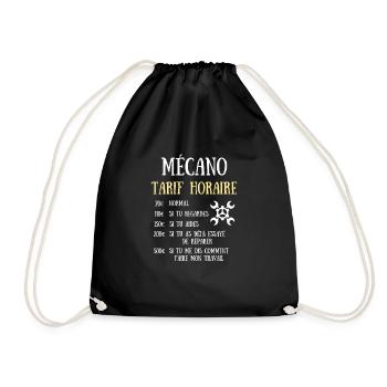 mécano tarif horaire humour mécanicien mécanique - Sac de sport léger - noir - Devant