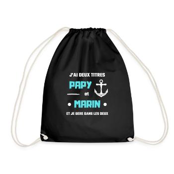 papy bateau deux titres humour capitaine homme - Sac de sport léger - noir - Devant