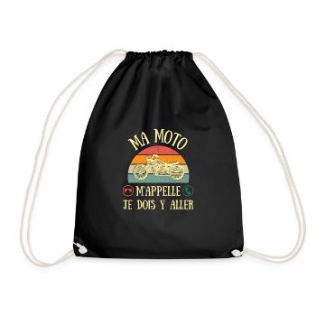 ma moto m'appelle humour motard vintage homme - Sac de sport léger - noir - Devant