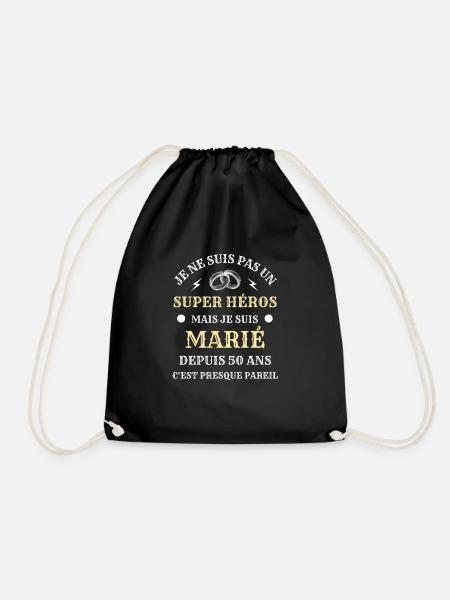 50 ans de mariage homme humour marié cadeau drole - Sac de sport léger - noir