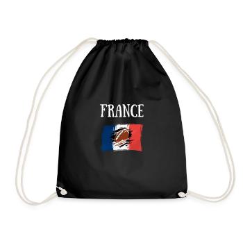 rugby france drapeau rugbyman cadeau personnalisé - Sac de sport léger - noir - Devant