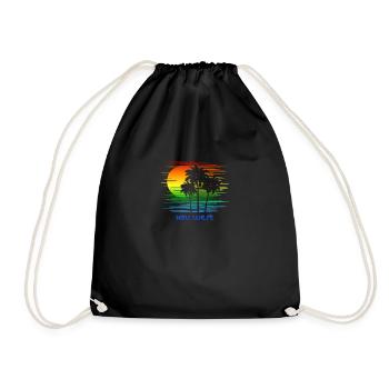 Key West Florida LGBTQ Rainbow Flag Pride Artistic - Drawstring Bag - black - Front