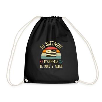 bretagne m'appelle vintage humour breton bretonne - Sac de sport léger - noir - Devant