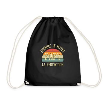 papy perfection humour fête des grands pères papi - Sac de sport léger - noir - Devant