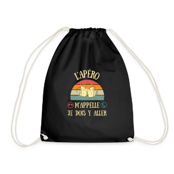 l'apéro m'appelle humour alcool homme apéritif - Sac de sport léger - noir - Devant