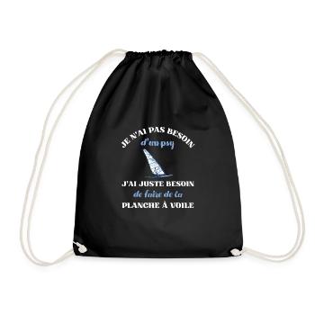 besoin psy planche à voile humour planchiste homme - Sac de sport léger - noir - Devant