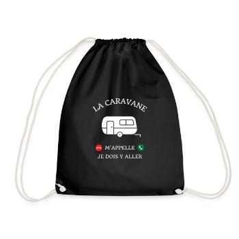 caravane m'appelle humour camping idée cadeau - Sac de sport léger - noir - Devant