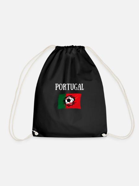 football portugal football personalized gift flag - Drawstring Bag - black