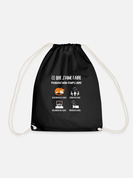 temps libre chat femme humour chaton idée cadeau - Sac de sport léger - noir