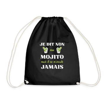 dit non mojito femme humour alcool apéro drôle - Sac de sport léger - noir - Devant