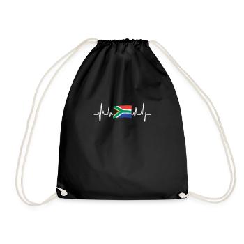 Heartbeat Südafrika Mann Humor Geschenk - Turnbeutel - Schwarz - Vorne