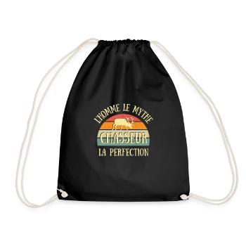 chasseur homme perfection humour chasse cerf drole - Sac de sport léger - noir - Devant