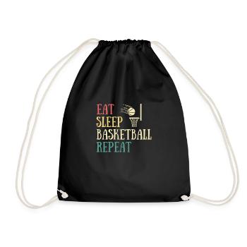 eat sleep basketball humour basket homme cadeau - Sac de sport léger - noir - Devant