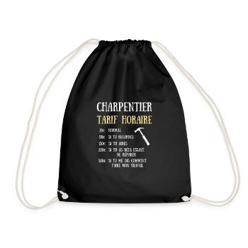tarif horaire charpentier homme humour charpente - Sac de sport léger - noir - Devant