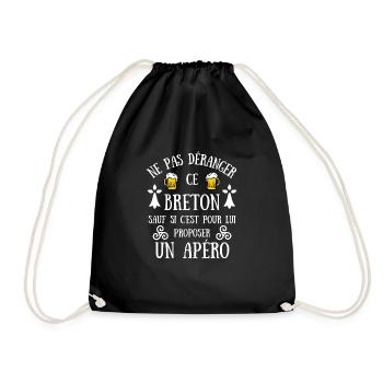 breton apéro humour bretagne homme breizh cadeau - Sac de sport léger - noir - Devant