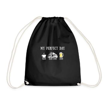 camion homme my perfect day humour routier cadeau - Sac de sport léger - noir - Devant