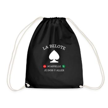 belote m'appelle humour joueur de belote homme - Sac de sport léger - noir - Devant