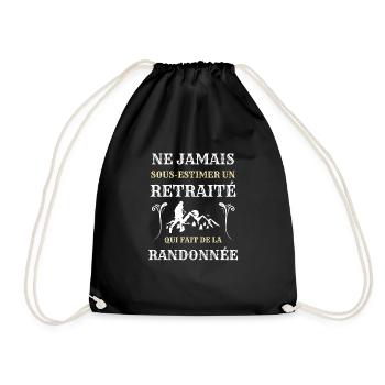 retraite sous estime randonnee homme humour rando - Sac de sport léger - noir - Devant