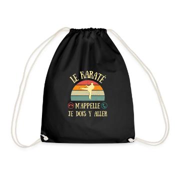 karaté m'appelle humour karateka homme idée cadeau - Sac de sport léger - noir - Devant