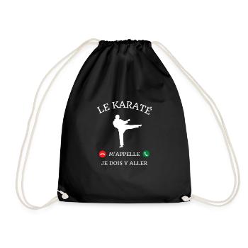 le karaté m'appelle homme humour karateka cadeau - Sac de sport léger - noir - Devant