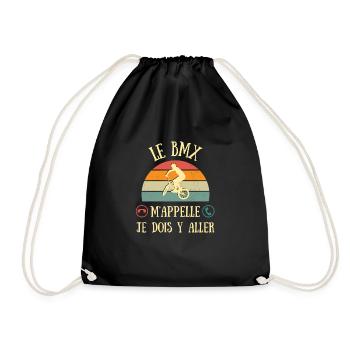 bmx m'appelle homme humour ado vintage idée cadeau - Sac de sport léger - noir - Devant
