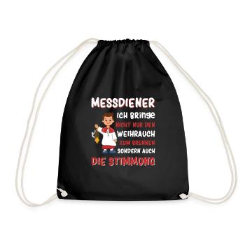 Messdiener Ministrant - Turnbeutel - Schwarz - Vorne