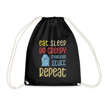 Gravedigger Cemetery Coffin Mourning - Drawstring Bag - black - Front