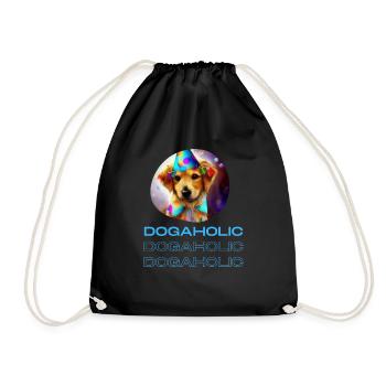 Dogaholic T-shirt Statement Tshirt für Hundefans - Turnbeutel - Schwarz - Vorne