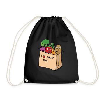 I love healthy Food - Turnbeutel - Schwarz - Vorne