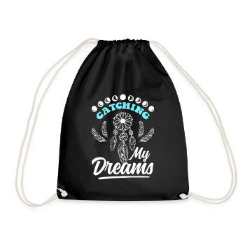 Dreaming Feathers Wishing Esotericism - Drawstring Bag - black - Front