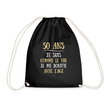 Anniversaire 50 Ans Homme Humour Idée Cadeau - Sac de sport léger - noir - Devant