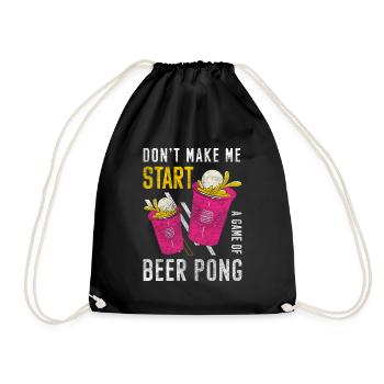 Beer Pong Ball Table Tennis - Drawstring Bag - black - Front