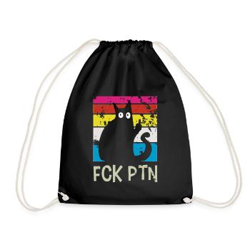FCK PTN Cat Ukraine - Drawstring Bag - black - Front