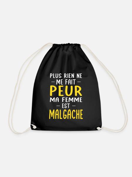Rien ne me fait peur ma femme est Malgache - Sac de sport léger - noir