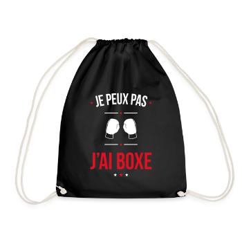 Je peux pas j'ai boxe - Cadeau humour - Sac de sport léger - noir - Devant