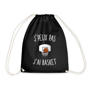 J'peux pas j'ai basket - Sac de sport léger - noir - Devant