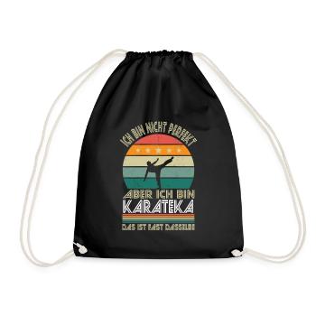 I'm not perfect, but I'm karateka - Drawstring Bag - black - Front