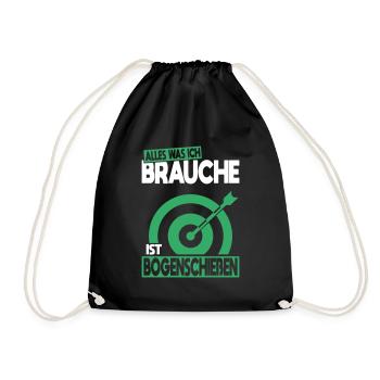 All I need is archery - Drawstring Bag - black - Front