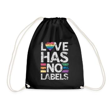 Love has no Labels - Turnbeutel - Schwarz - Vorne
