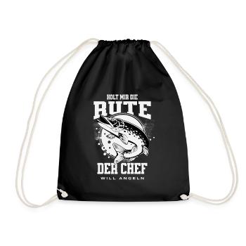 Get me the rod fishing Funny saying angler - Drawstring Bag - black - Front