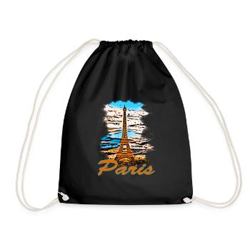 Paris France Orange Art Design - Sac de sport léger - noir - Devant