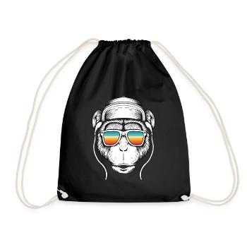 Music monkey - Drawstring Bag - black - Front