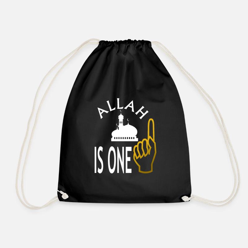 Allah is one Islam Moslem Moschee Gott Geschenk - Turnbeutel - Schwarz