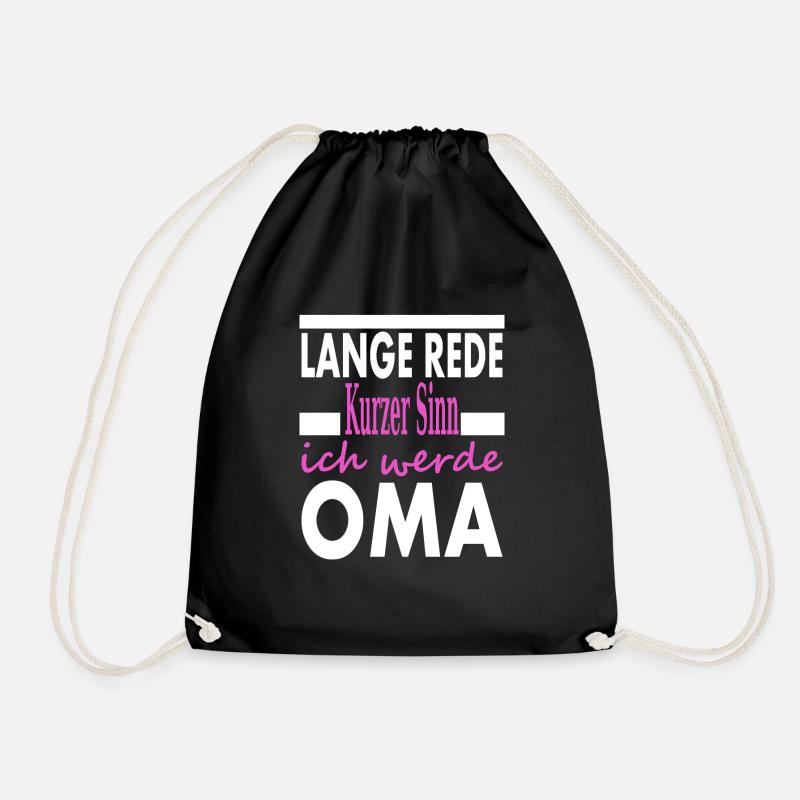 Ich werde Oma beste Oma Spruch coole Oma Geschenk - Turnbeutel - Schwarz