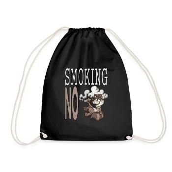 no smoking smoking prohibited nicotine gift idea - Drawstring Bag - black - Front