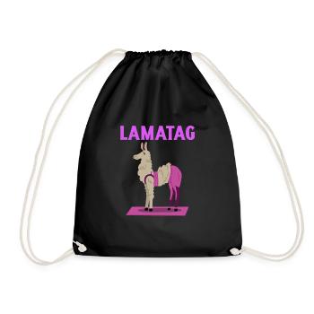Lamatag Lama KamelKamel Buckel in der Sahara gift - Turnbeutel - Schwarz - Vorne